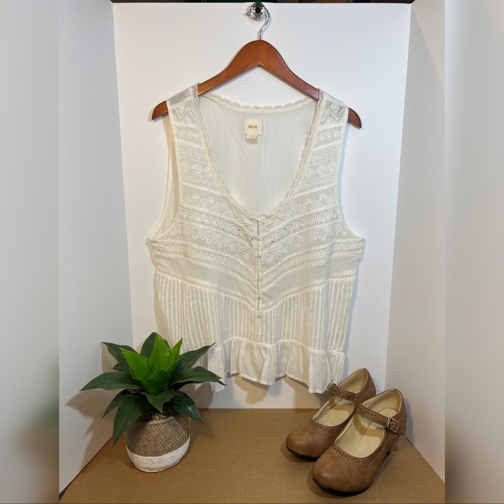 Anthropologie Maeve Detailed Blouse XL